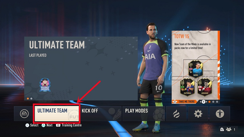 Accedi a Ultimate Team